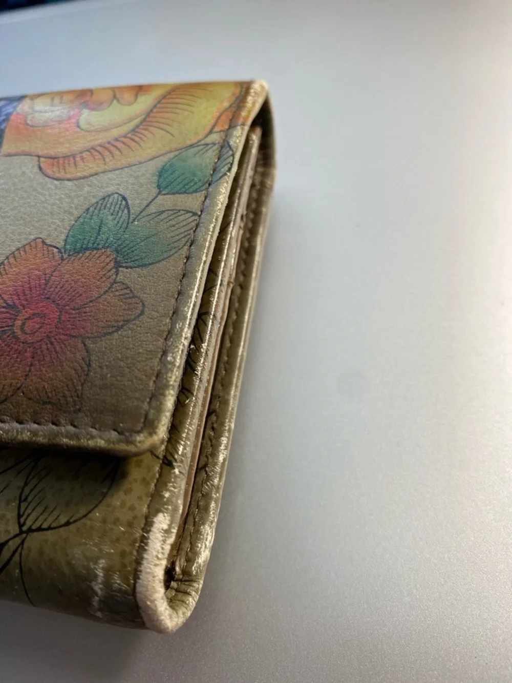 Anuschka Multicolor Butterfly Printed Leather Wallet - Picture 13 of 16